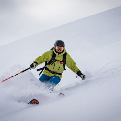 Descente dans la poudreuse