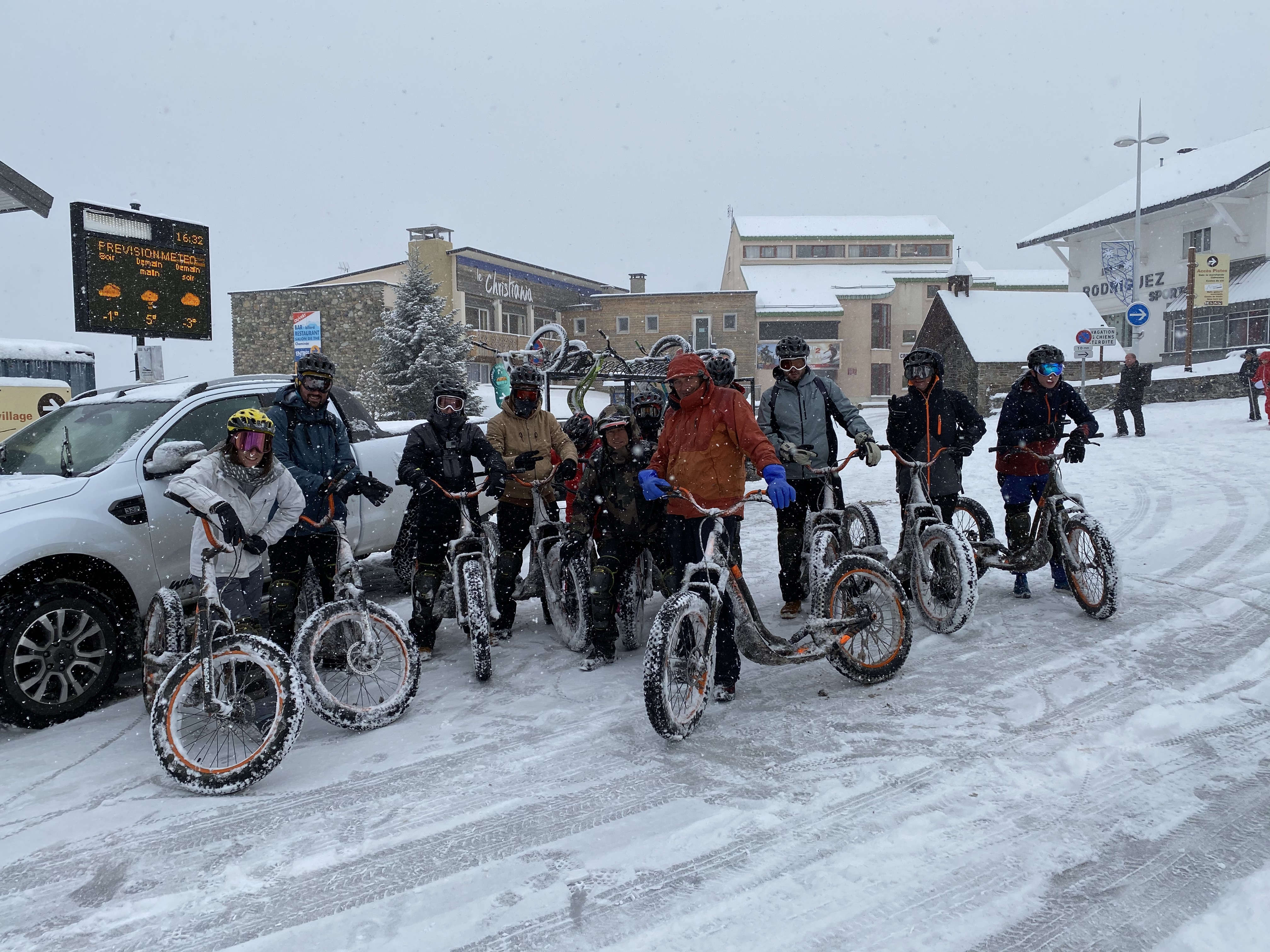 Trottinette sur neige
